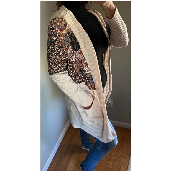 Umgee waffle knit long cardigan size medium - Picture 1 of 12